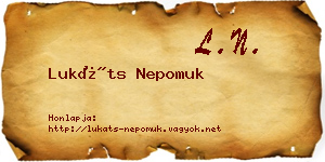 Lukáts Nepomuk névjegykártya